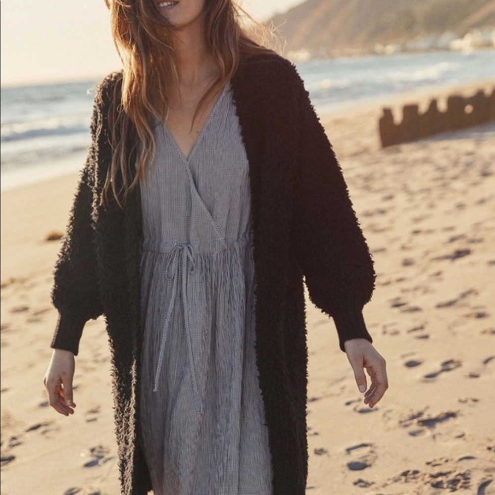 Christy Dawn Frankie Chalet Knit Cashmere Cardigan in Black